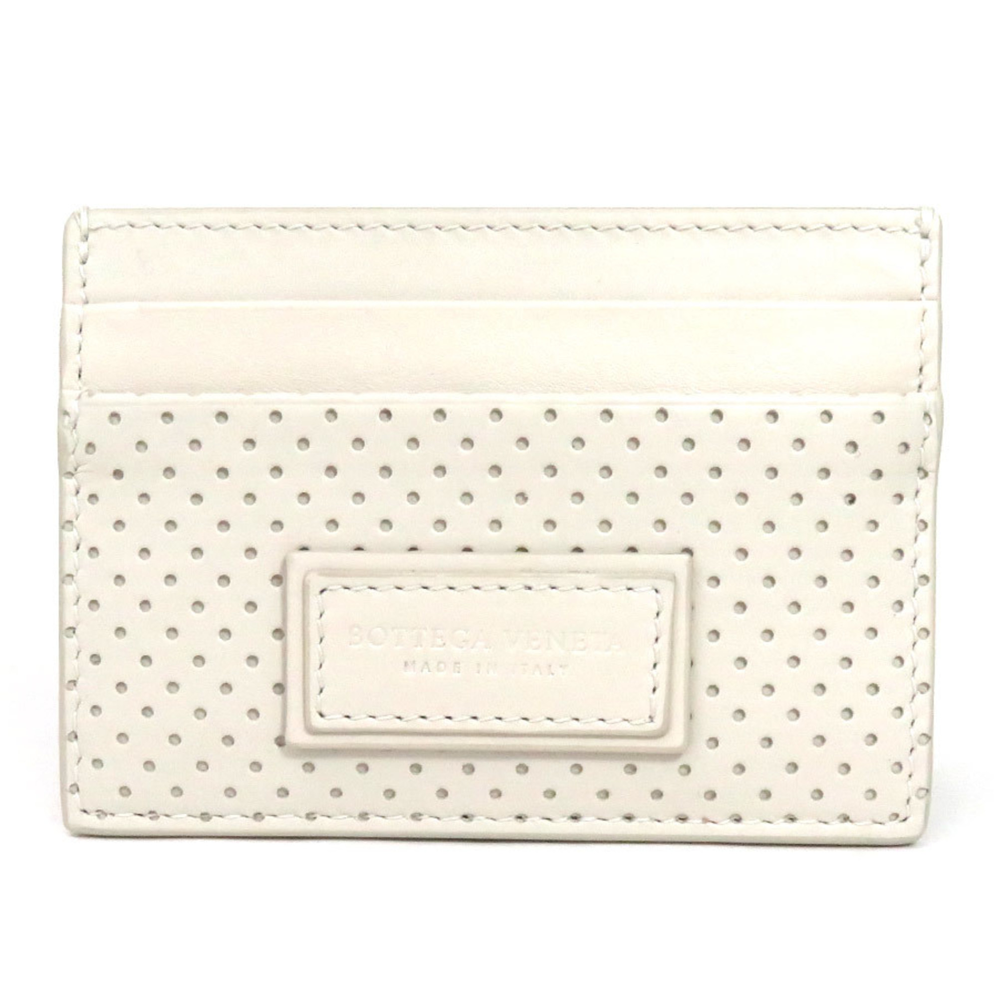 Bottega Veneta Card Case Off-White Leather Women's Men's
